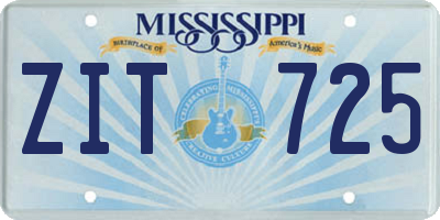 MS license plate ZIT725