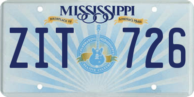 MS license plate ZIT726