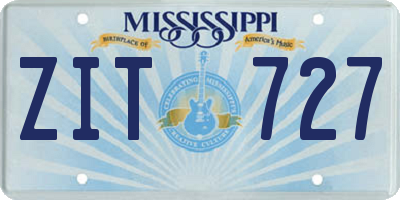 MS license plate ZIT727