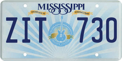 MS license plate ZIT730