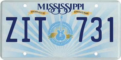 MS license plate ZIT731