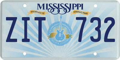 MS license plate ZIT732