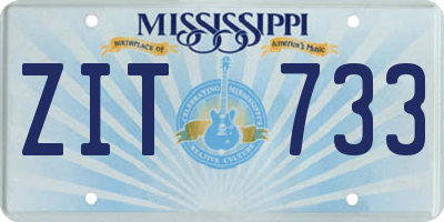MS license plate ZIT733