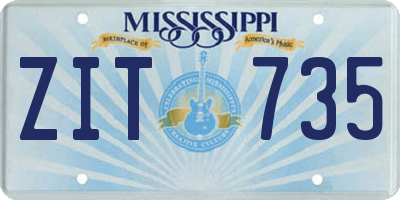 MS license plate ZIT735