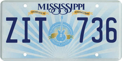MS license plate ZIT736
