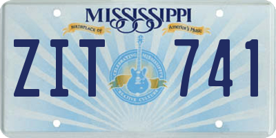 MS license plate ZIT741