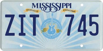 MS license plate ZIT745