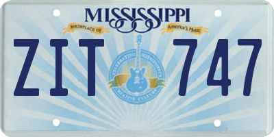 MS license plate ZIT747