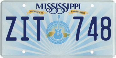 MS license plate ZIT748