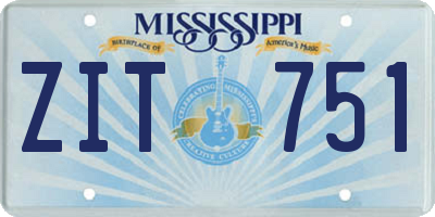 MS license plate ZIT751