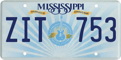 MS license plate ZIT753