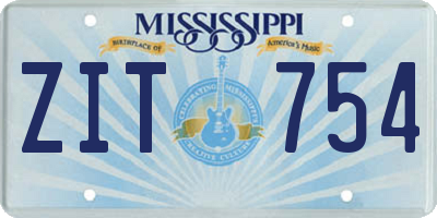 MS license plate ZIT754