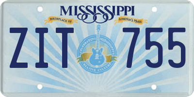 MS license plate ZIT755