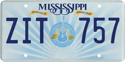 MS license plate ZIT757
