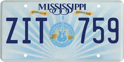 MS license plate ZIT759