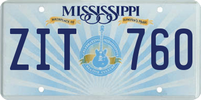 MS license plate ZIT760