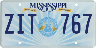 MS license plate ZIT767