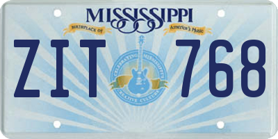 MS license plate ZIT768