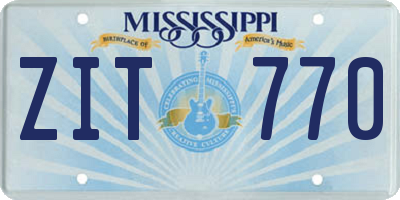 MS license plate ZIT770