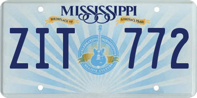 MS license plate ZIT772
