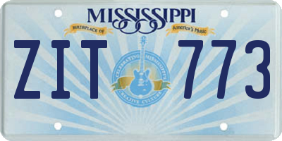 MS license plate ZIT773