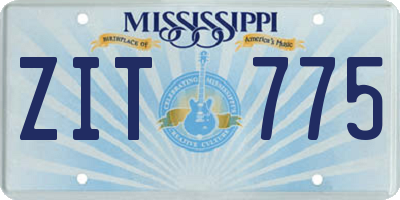 MS license plate ZIT775