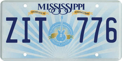 MS license plate ZIT776