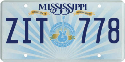 MS license plate ZIT778