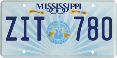 MS license plate ZIT780