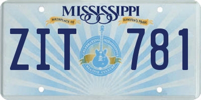 MS license plate ZIT781