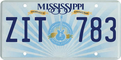 MS license plate ZIT783