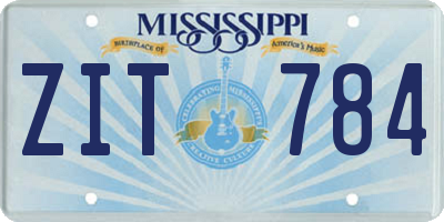 MS license plate ZIT784