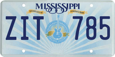 MS license plate ZIT785