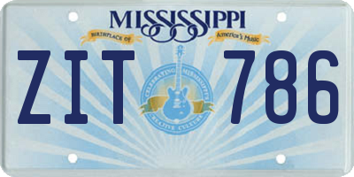 MS license plate ZIT786