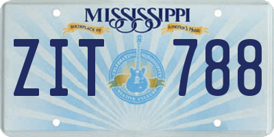 MS license plate ZIT788