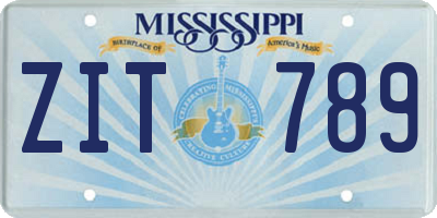 MS license plate ZIT789