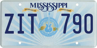 MS license plate ZIT790