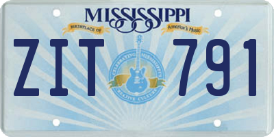 MS license plate ZIT791