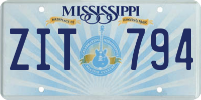 MS license plate ZIT794