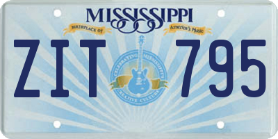 MS license plate ZIT795