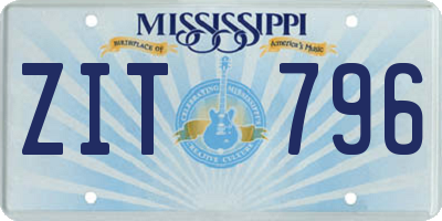 MS license plate ZIT796