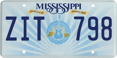 MS license plate ZIT798