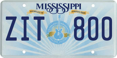 MS license plate ZIT800