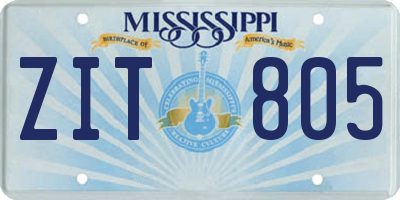 MS license plate ZIT805