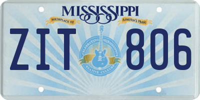 MS license plate ZIT806