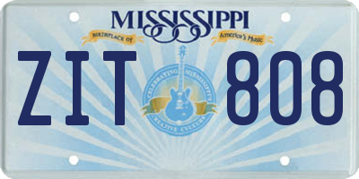 MS license plate ZIT808