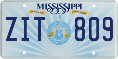 MS license plate ZIT809