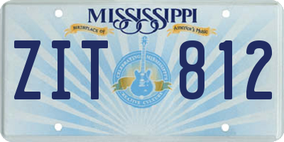 MS license plate ZIT812