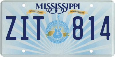 MS license plate ZIT814