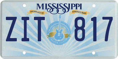 MS license plate ZIT817